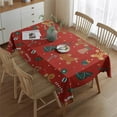 thumbnail image 2 of Red Christmas Gingerbread Man Pattern Rectangle Tablecloth 60"x84",Waterproof Polyester Rectangle Table Cloth, Wipeable Spillproof Polyester Tablecloth for Dining, Camping, Indoor and Outdoor, 2 of 5