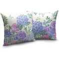 thumbnail image 2 of Hydrangea Pillow Covers 18x18 Set of 2 Spring Flowers Outdoor Pillow Covers Blue Purple Hydrangea Eucalyptus Throw Pillowcase Cotton Linen Cushion Case for Sofa Outdoor Patio, 2 of 4