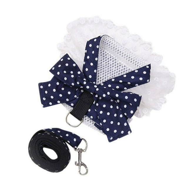 MesaSe Princess Dog Harness With Bowknot and Leash For Outdoor Walking