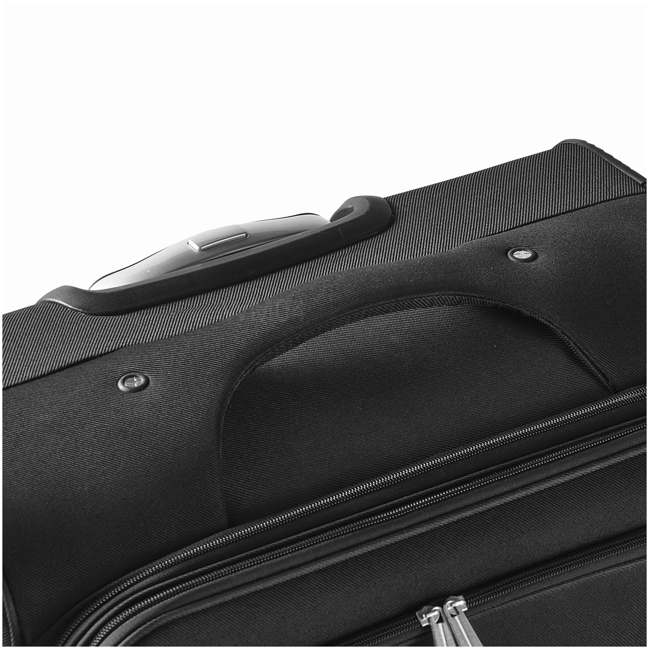 MANGIJOY TSA Lock Expandable Suitcase, 28 Inch Softside Checked Luggage with 8 Spinner Wheels, Black
