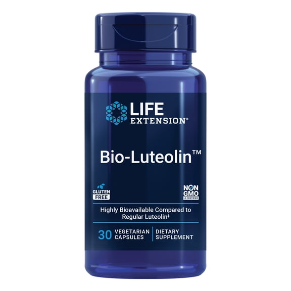 Life Extension® Bio-Luteolin™, Cellular Health, Healthy Aging, bioavailable Formula, Luteolin, Fenugreek Fiber, Gluten Free, Non-GMO, Vegetarian, 30 Capsules