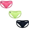 thumbnail image 2 of JOCKMAIL 3PCS/Pack Mens Thongs Underwear JockStrap Mens Bikini Underwear G-string Jockstraps for Men Ice Silk Jockstrap, 2 of 9
