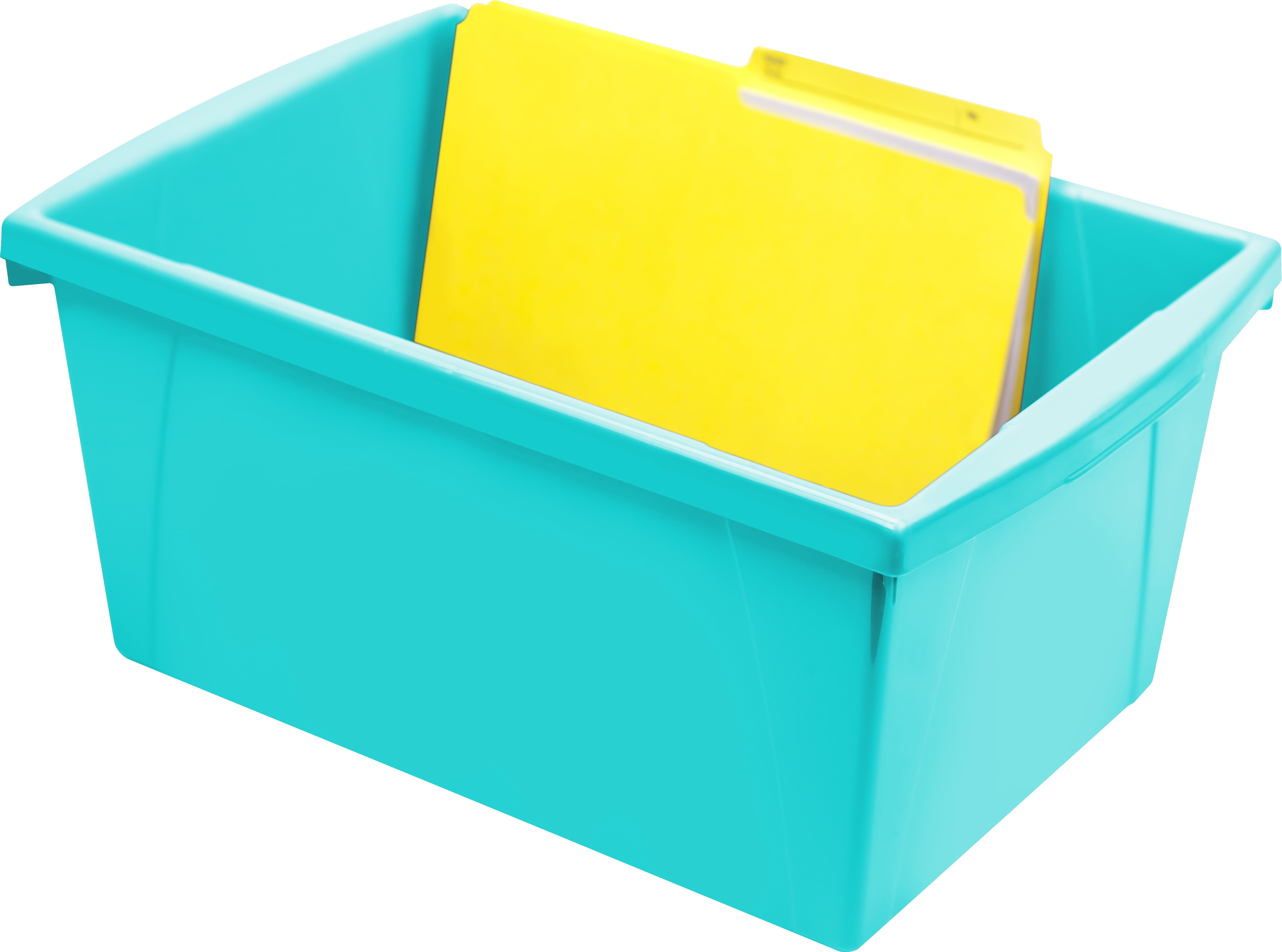 Storex 61477U06C 4 gal Classroom Storage Bin, Teal - Pack of 6, 6