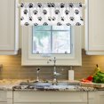 thumbnail image 2 of Yayeee Kitchen Valance Rod Pocket 54" x 18" Living Room Window Curtain, Black Cartoon Cat Paw, 2 of 6