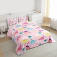 thumbnail image 3 of Manfei Kids Children Cartoon Dinosaur Bedding Comforter Set 2pcs,Kawaii Animal Dino Twin Comforter Sets Microfiber,Cute Jungle Wildlife Breathable Bedding Set,Breathable Home Decor,Reversible, 3 of 8