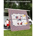 thumbnail image 3 of 4th of July RV Awning Sun Shade Screen 9'X7' Gnome Holding American Flag Balloon Mesh Sunscreen Check Plaid Awning Shade Screen with Zipper UV Blocker Completed Kits for RV Motorhome Camper, 3 of 7