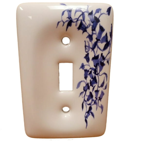 Leviton Blue Flower Porcelain Switch Cover Wallplate Switchplate 89501-BL
