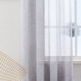 thumbnail image 6 of Fragrantex White Semi Sheer Curtains, 40"Wx84"L, Grommet Top - 2 Panels, Faux Linen Silky Smooth, Gray, 6 of 6
