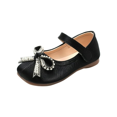 

Kids Antislip Bling Bowknot Leather Stage Princess Shoes