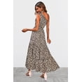 thumbnail image 4 of Vestido floral de verano para mujer, un hombro, sin mangas, con nudo, dobladillo con volantes, bohemio, maxi vestidos Ormromra, 4 of 5