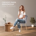 thumbnail image 4 of Sillas de Comedor de Terciopelo con Patas de Acero Acabado Tipo Madera Estilo Moderno - Sillas de Comedor Tapizadas Minimalista con Relleno Suave Set 4 Piezas Oxford, 4 of 5
