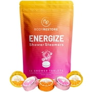 BodyRestore Shower Steamers (Pack of 12) Gifts for Women and Men - Grapefruit, Cocoa Orange & Citrus Essential Oil Scented Aromatherapy Shower Bomb, Morning Boost Shower Tablets