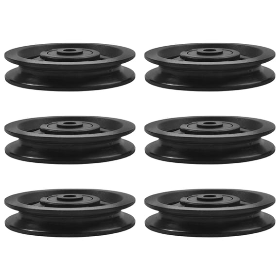 AURARMLET 6-Pack Black PA6 Replacement Pulley Wheels with Silent Bearings for Gym Equipment and Fitness Machines