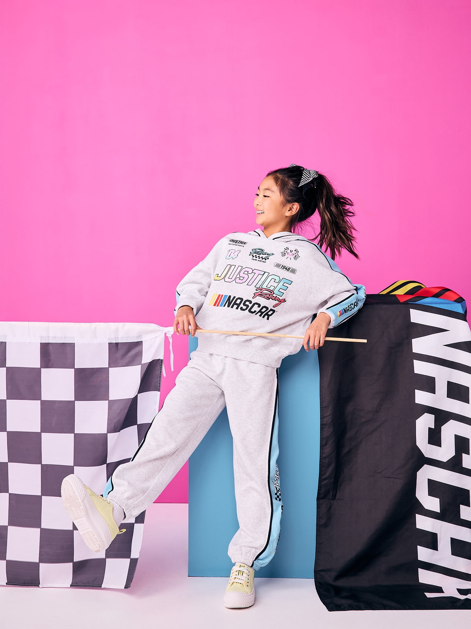 Justice Girl's NASCAR X Justice Collab Hoodie, Sizes XS - XLP