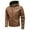 Brown, variant on LpwkSSA Men's Matte Faux Leather Hooded Coat Motorcycle Zip Up Loose Fit Biker Coat Fashion Long Sleeve Waterproof Jacket with Pockets Black L