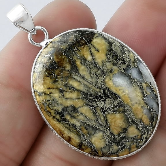 Natural Feder Pyrite 925 Sterling Silver Pendant Jewelry SDP101237