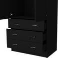 thumbnail image 6 of Nmkwnr Armoire with 3 Drawers and 1 Rod, 2 Doors Storage Cabinet for Living Room, Bedroom, Black, 6 of 7