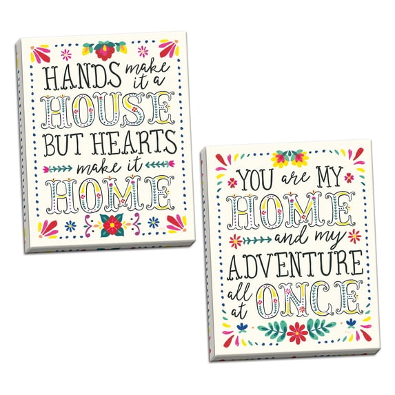 Gango Home Decor Contemporary Floral Fiesta White Inspiration I & II by Laura Marshall (Ready to Hang); Two 16x20in Hand-Stretched Canvases