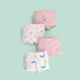 thumbnail image 4 of Godderr Toddler Kids Girls Underwear Shorts Cartoon Print Boxer Briefs Baby Cotton Four Corners Shorts 4Pcs for 2-12 Years, 4 of 7