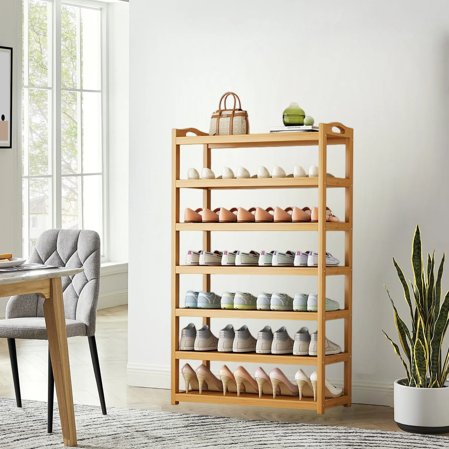 Stackable shoe rack organizer, individual shoe racks for indoor and