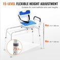 thumbnail image 3 of KFFKFF Rotating Bath Seat with Swivel Function, Adjustable Height Shower Transfer Bench with Armrest & Safety Strap, Anti-Slip Bath Chair for Seniors and Disabled, Supports up to 400LBS, 3 of 9