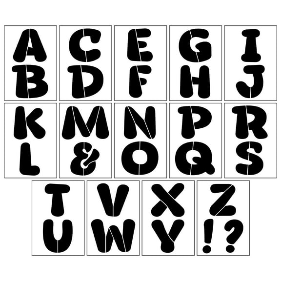 Craft Smart 4.5" Retro Serif Alphabet Stencils - Reusable Plastic, 29 Designs per Pack, 14 Sheets Each - Ideal for DIY Crafts, Decor, Furniture & Gifts, 6 Pack