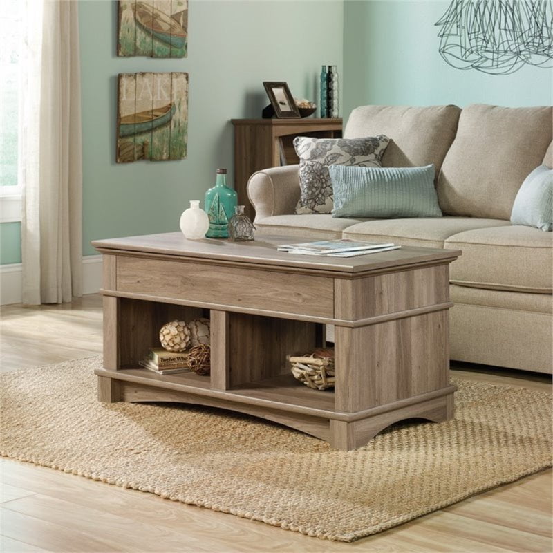 Pemberly Row Lift Top Coffee Table In, White Clad Coffee Table With Lift Top