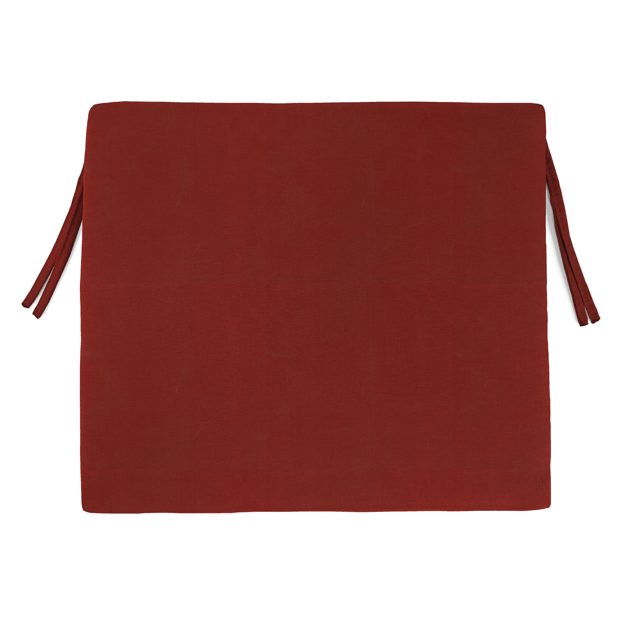 Jordan Manufacturing 17" x 19" Canvas Brick Crimson Solid Rectangular Outdoor Chair Pad Seat Cushion with Ties (2 Pack)