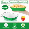 thumbnail image 2 of Bandejas desechables para comida Yinkin Paper Boat, 200 unidades (1 kg), color verde, 2 of 7