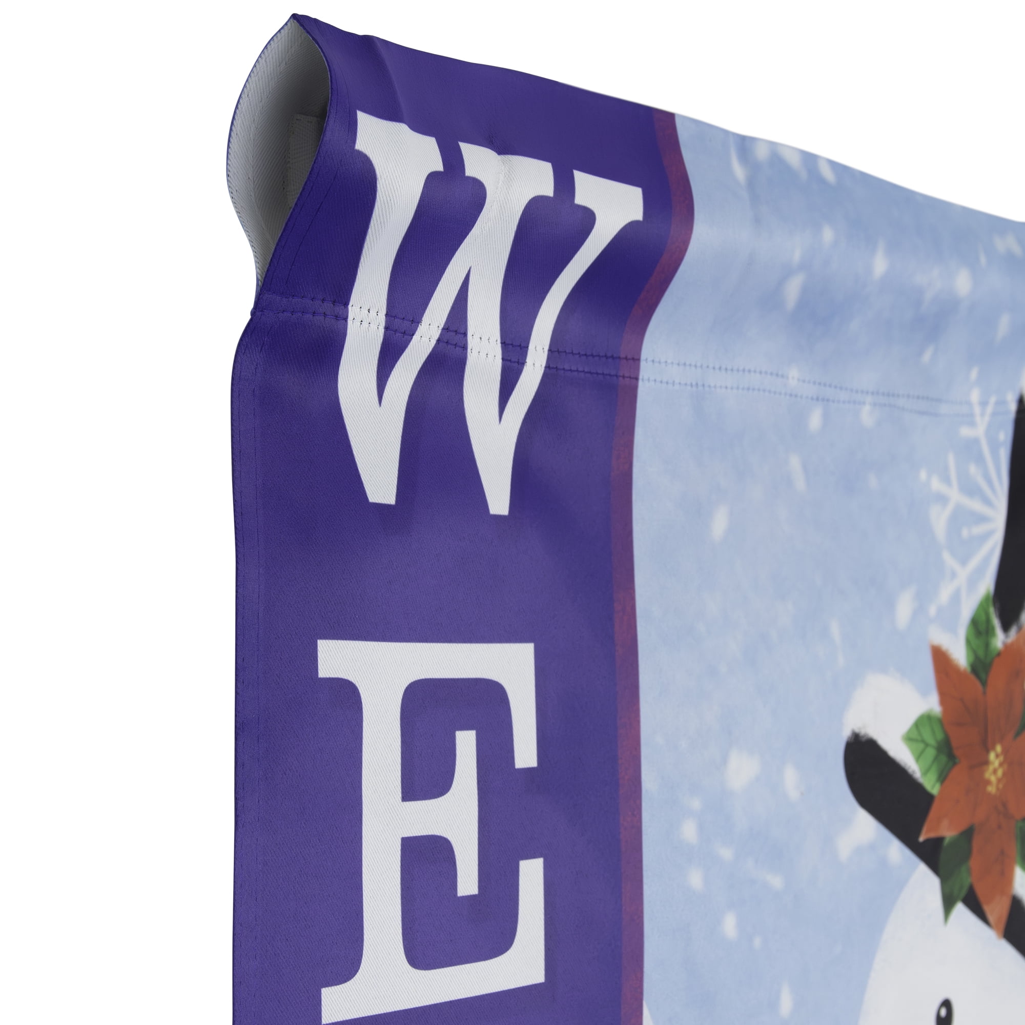 Blue and White Happy Snowman Welcome Outdoor House Flag 28" x 40"