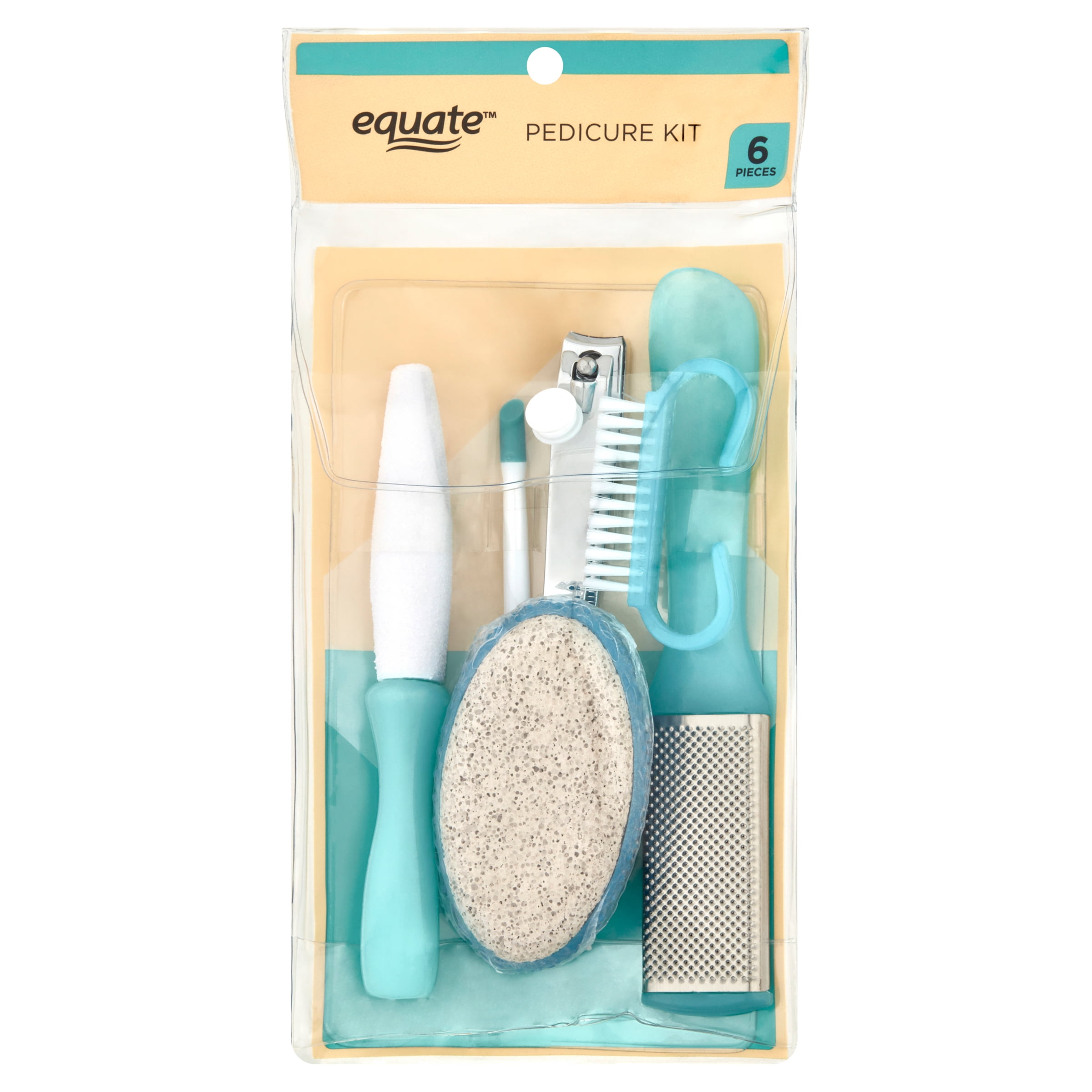 Equate Personal Foot Care Pedicure Kit with Storage Pouch, 6 Pieces