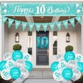 thumbnail image 6 of 10th Birthday Decorations Girl Teal Blue, Double Digits Birthday Decorations with Happy 10th Birthday Balloons Yard Banner Bunting Number 10 Foil Balloon for Teal 10th Birthday Party Supplies, 6 of 7