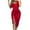 Red, variant on Women's Tunic Tank Bodycon Dress Solid Color Sleeveless Strap Midi Sundress Side Split Hem Ruch Wrap Cocktail Party Dresses