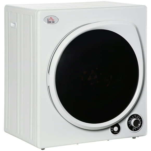 HOMCOM 1350W 13lbs Électrique Portable Sèche-Linge à Lessive Compact, 2,4 cu.ft Sèche-Linge Portable avec Tambour en Acier Inoxydable, pour Appartement, Maison, Blanc