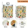 thumbnail image 5 of Yayeee 4 Pack Qtip Holder Bathroom Cotton Swab Canister with Lid Clear Dispenser Set, Floral Animals, 5 of 6
