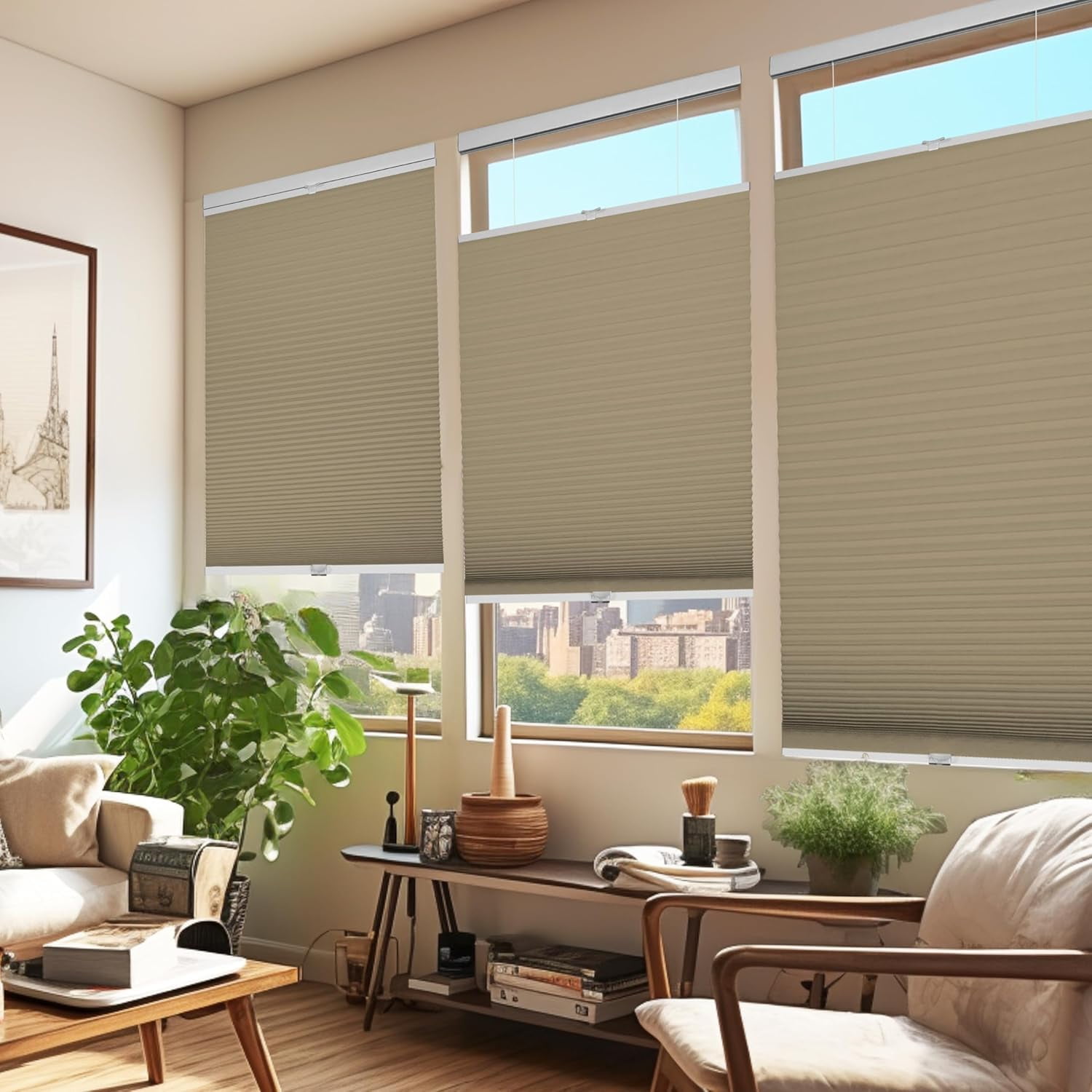 Chicology Sand Blackout Cordless Top Down Bottom Up Cellular Shades 27.75 in. W x 72 in. L