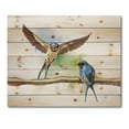 thumbnail image 3 of Designart 'Two Barn Swallows Birds On Branch' Farmhouse Print on Natural Pine Wood, 3 of 5