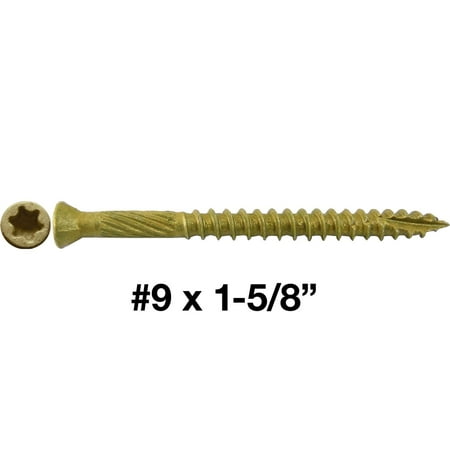 

Jake Sales Brand #9x1-5/8” Torx/Star Trim Head Wood Screw ~790 Screws - ACQ Bronze Exterior Coated - 5 Pounds