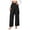 Black, variant on Women's Wrap Wide Leg Pants Button High Waist Tie Side Irregular Loose Fit Office Party Casual Trousers