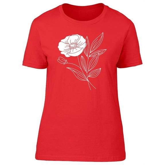 White Outlines Of A Flower Tee Women's -Image by Shutterstock