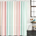 thumbnail image 3 of Coral Cyan Stripe Waterproof Fabric Shower Curtain,Geometric Grey White Vertical Striped Waterproof Fabric Shower Curtain for Bathroom Curtains Bathtubs Shower Curtains with 12 Hooks Long 72x78in, 3 of 8