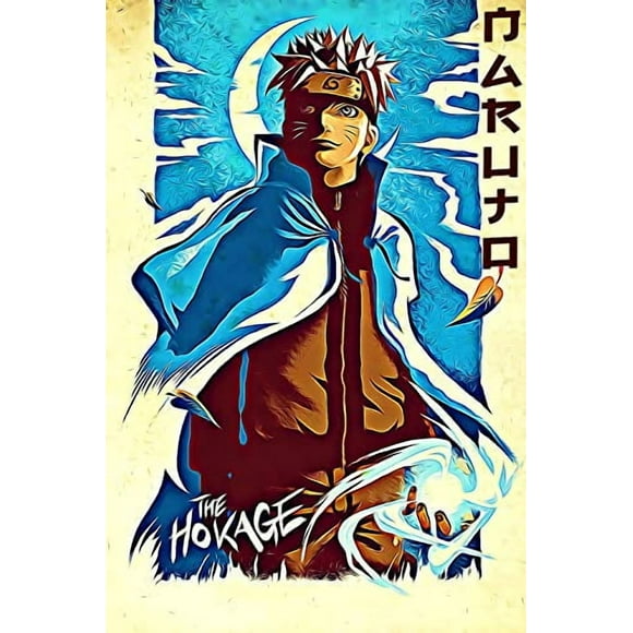 Canvas Poster Naruto Uzumaki The Hokage Vintage Anime Poster Wall Art (12x18 Unframed)