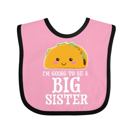 

Inktastic Big Sister with Taco Illustration Girls Baby Bib