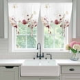 thumbnail image 4 of Red Spring Floral Balloon Curtains for Windows, Bedroom Curtains 54 Inch Length, Elegant Pastoral Flowers Watercolor Tie Up Curtains Panels Thermal Insulated Bathroom Curtains Window 42"x54", 4 of 8