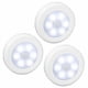 thumbnail image 1 of Paquete de 3 luces con sensor de movimiento para interiores con pilas, luz LED adhesiva para armario, escaleras, debajo del gabinete, blanco frío, 1 of 5