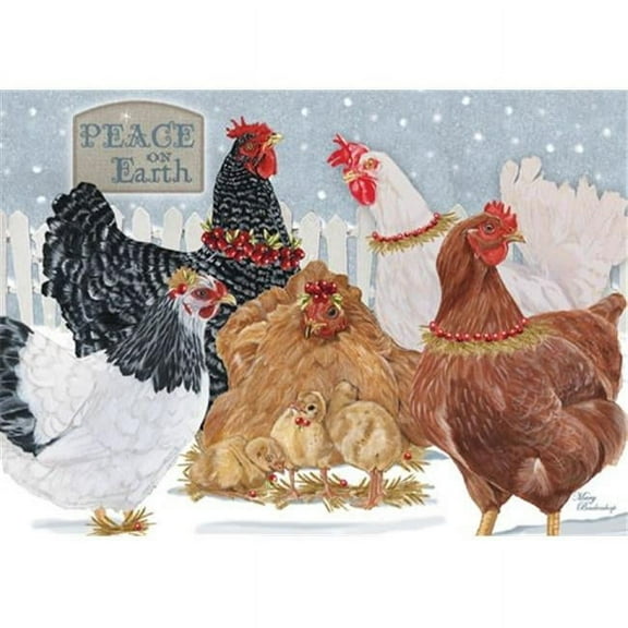 Pipsqueak Productions C714 Holiday Hens Farm Christmas Boxed Cards - Pack of 10