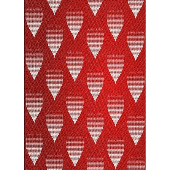 Ahgly Company Indoor Rectangle Patterned Red Novelty Area Rugs, 8' x 12'