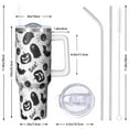 thumbnail image 3 of Pumpkin Design Halloween Tumbler 42oz with Handle - Double Wall Insulated Stainless Steel Cup, Leakproof Lid, Spooky Gift for Fall Parties, 3 of 5