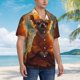 thumbnail image 3 of Balery Maple Leaf Meditating Chihuahua Camisas hawaianas de manga corta para hombre, camisas playeras de corte holgado, camisas de vacaciones con botones,Large, 3 of 7