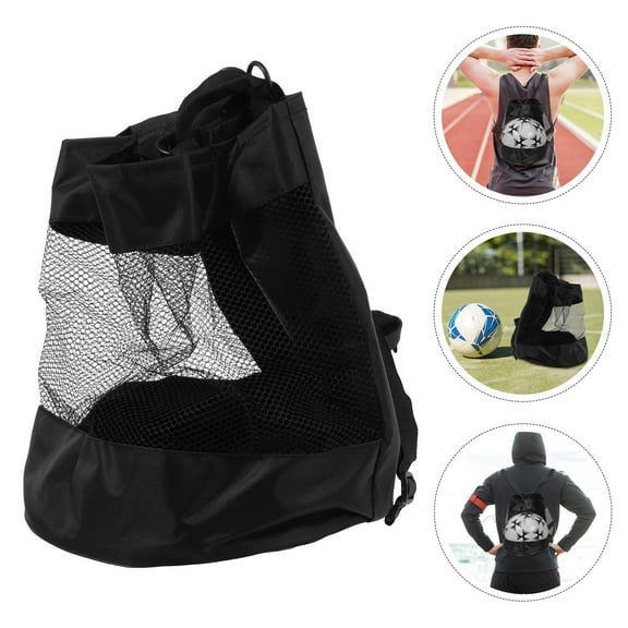 TOYMYTOY Cotton Linen Sports Bag for Balls Black Large Capacity 1Set